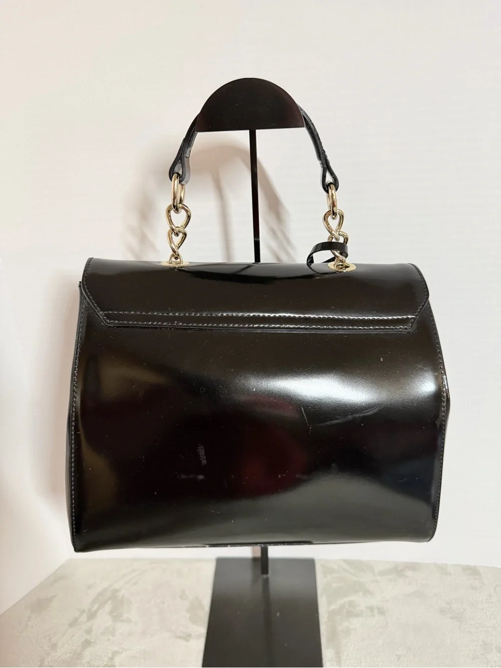 Black and Leopard Satchel Handbag - Women